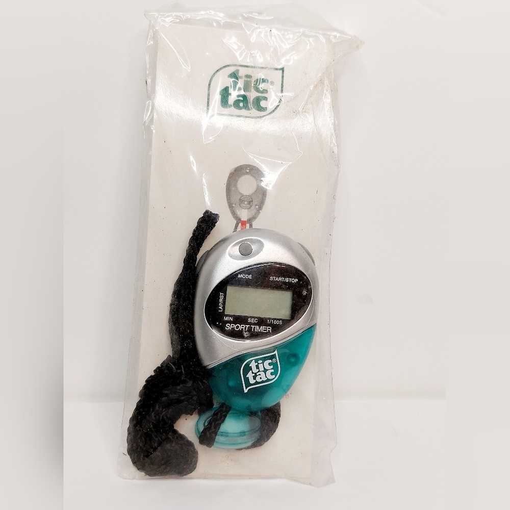 TIC TAC Sports Watch Sport Timer With Cord Brand New, Teal Stop Watch‎